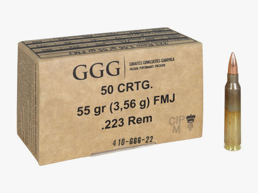 GGG .223 Rem. 55GR FMJ 50 Patronen