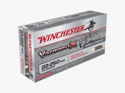 Winchester Varmint-X .22-250 Rem. 55GR Polymer Tip 20 Patronen