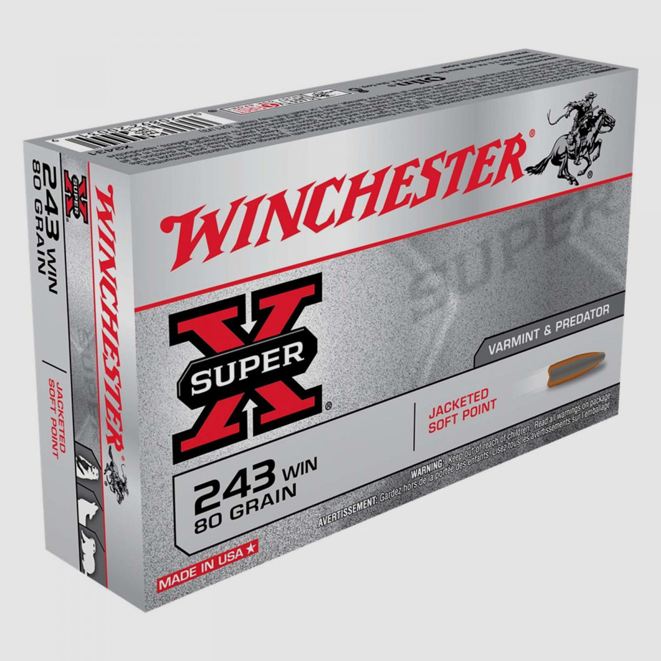 Winchester Super-X .243 Win. 80GR JSP 20 Patronen