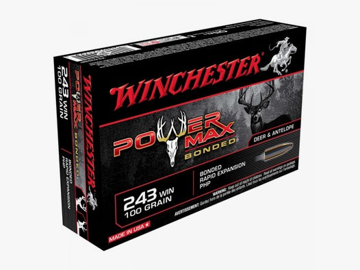 Winchester Power Max Bonded .243 Win. 100GR Bonded Rapid Expansion PHP 20 Patronen