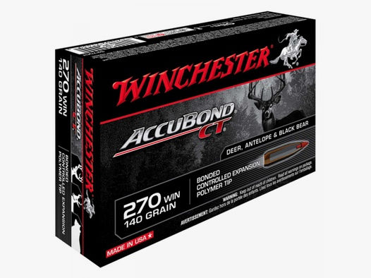 Winchester Accubond CT .270 Win. 140GR Bonded Controlled Expansion Polymer Tip 20 Patronen