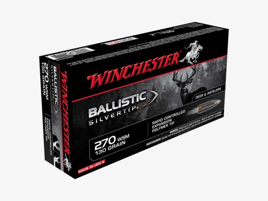 Winchester Ballistic Silvertip .270 WSM 130GR Rapid Controlled Expansion Polymer Tip 20 Patronen