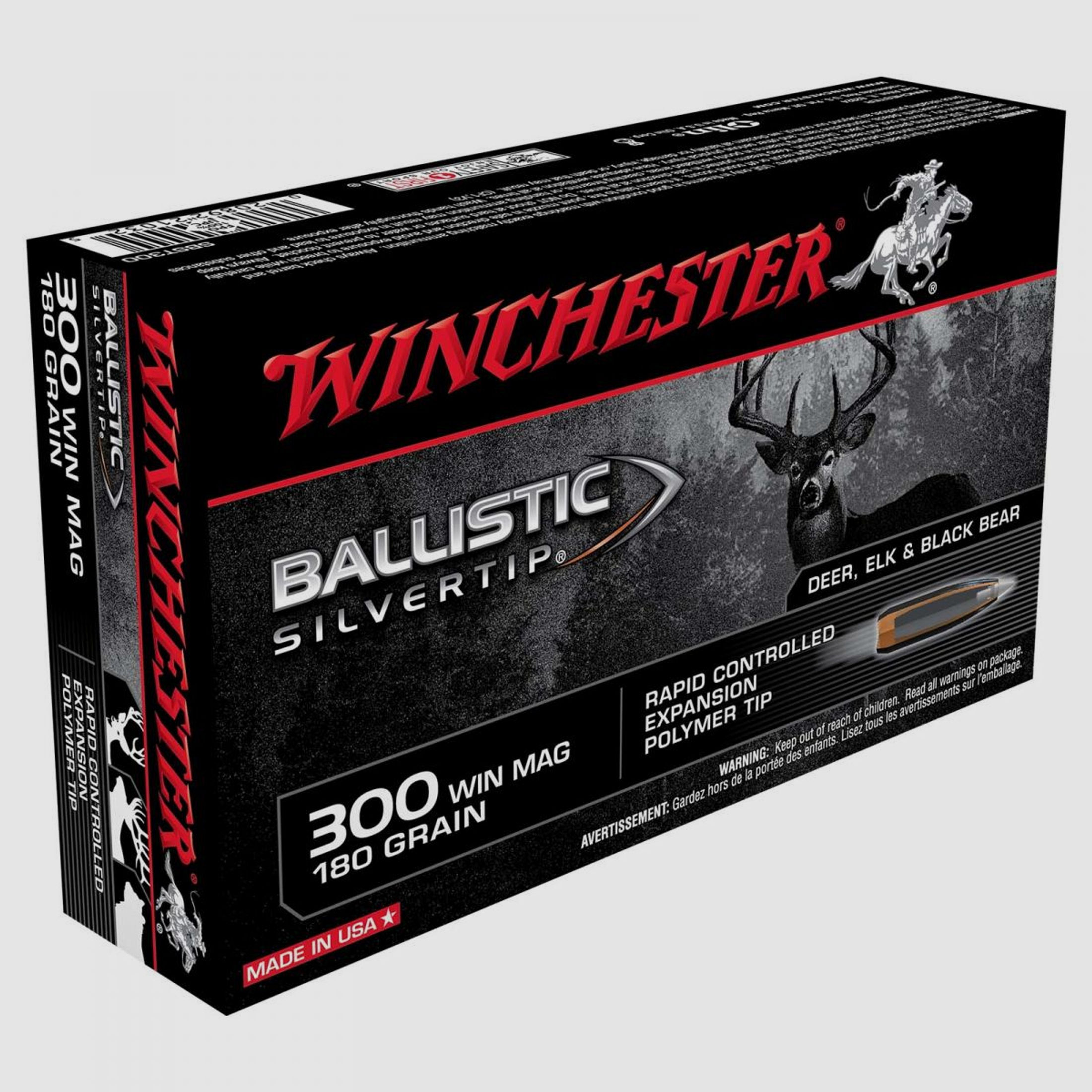 Winchester Ballistic Silvertip .300 Win. Mag. 180GR Rapid Controlled Expansion Polymer Tip 20 Patronen