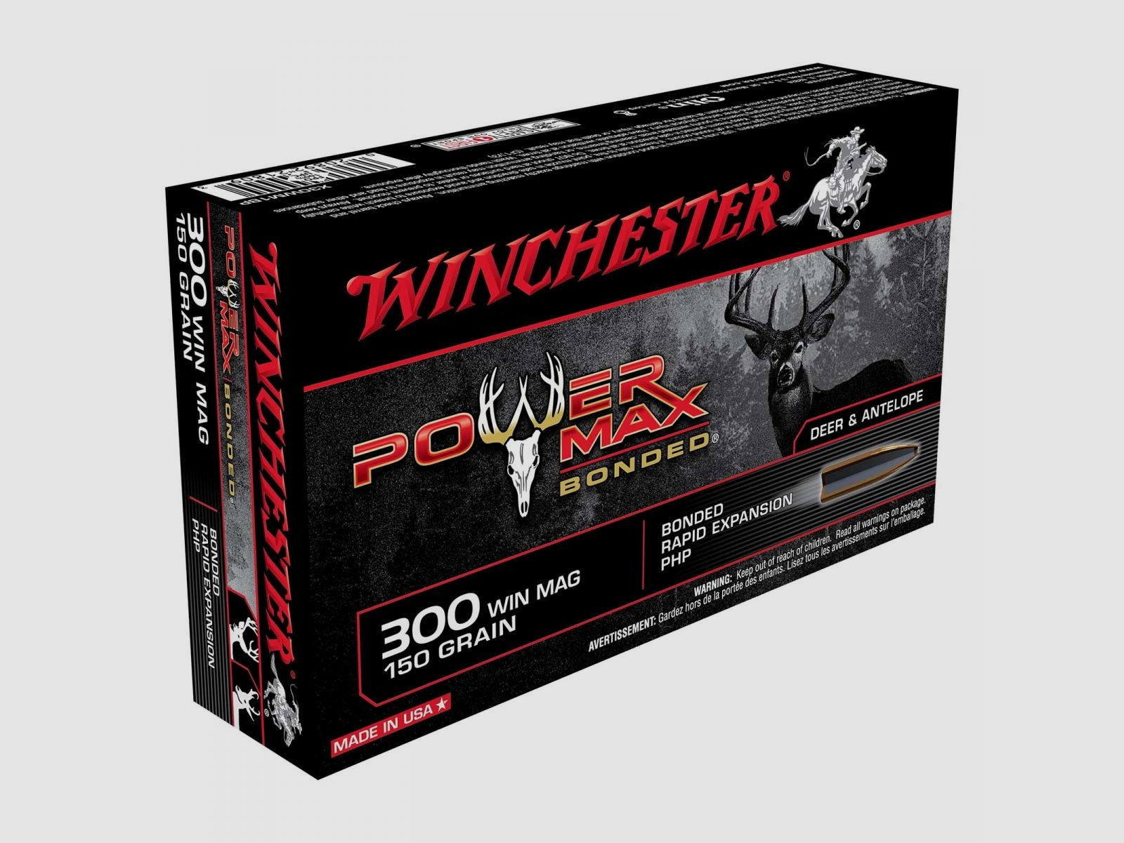 Winchester Power Max Bonded .300 Win. Mag. 150GR Bonded Rapid Expansion PHP 20 Patronen