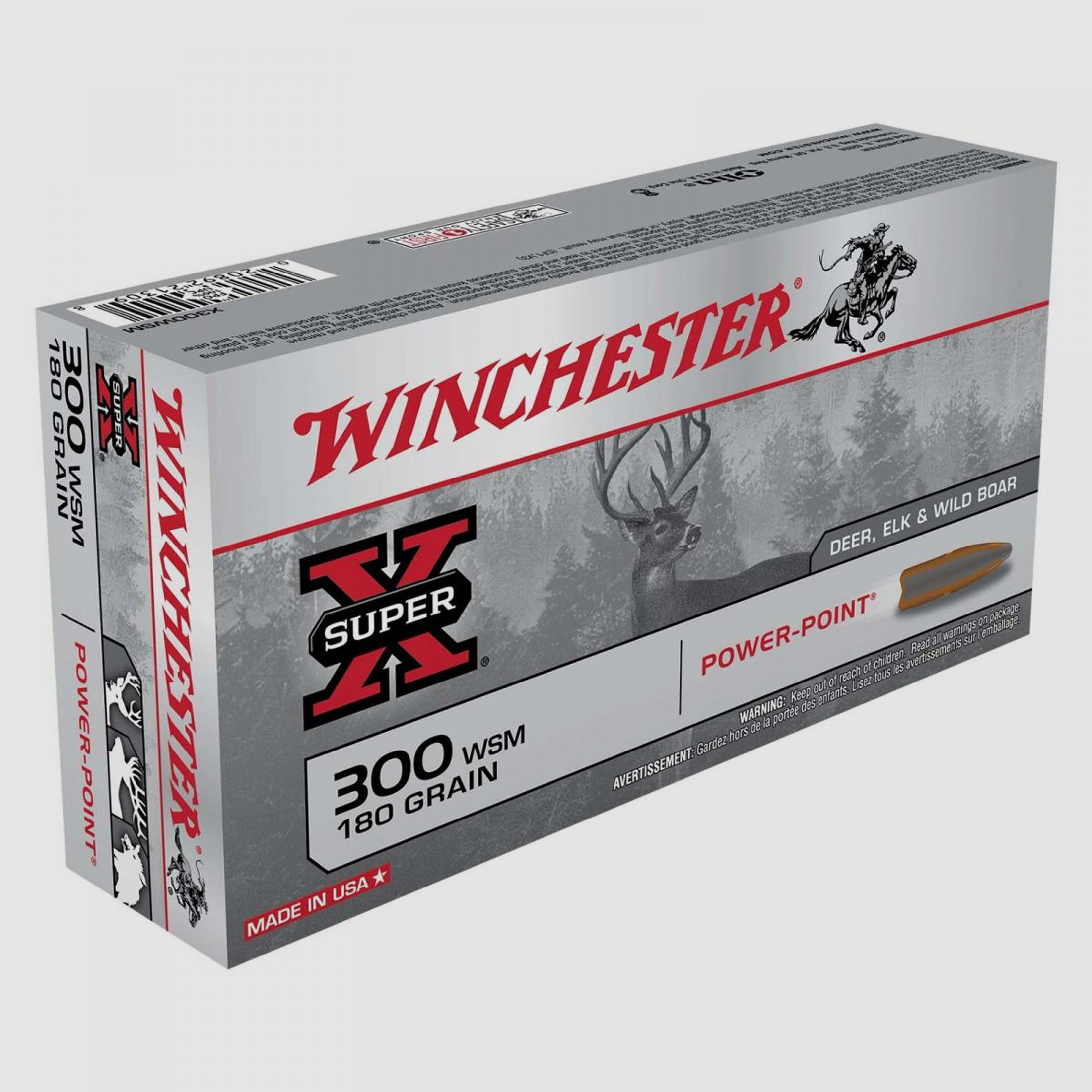 Winchester Super-X .300 WSM 180GR Power Point 20 Patronen
