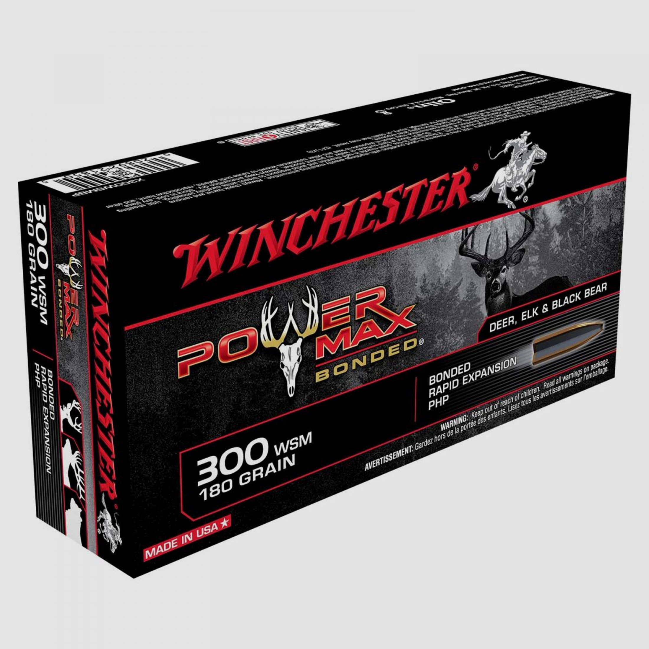Winchester Power Max Bonded .300 WSM 180GR Bonded Rapid Expansion PHP 20 Patronen