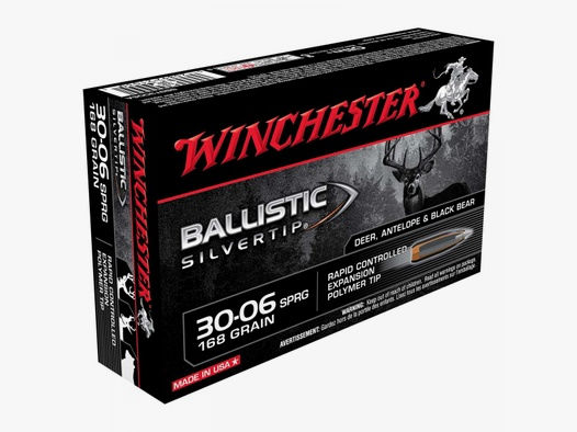Winchester Ballistic Silvertip .30-06 Sprg. 168GR Rapid Controlled Expansion Polymer Tip 20 Patronen