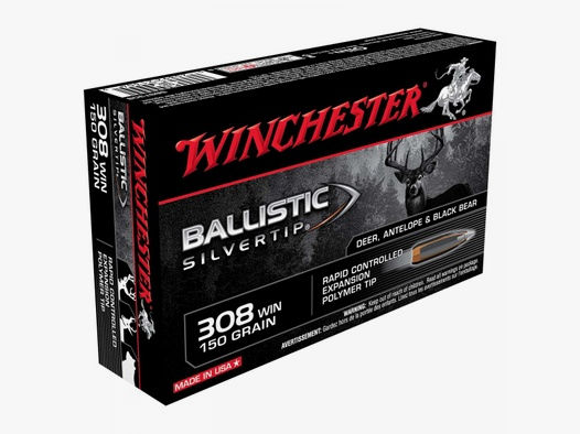 Winchester Ballistic Silvertip .308 Win. 150GR Rapid Controlled Expansion Polymer Tip 20 Patronen