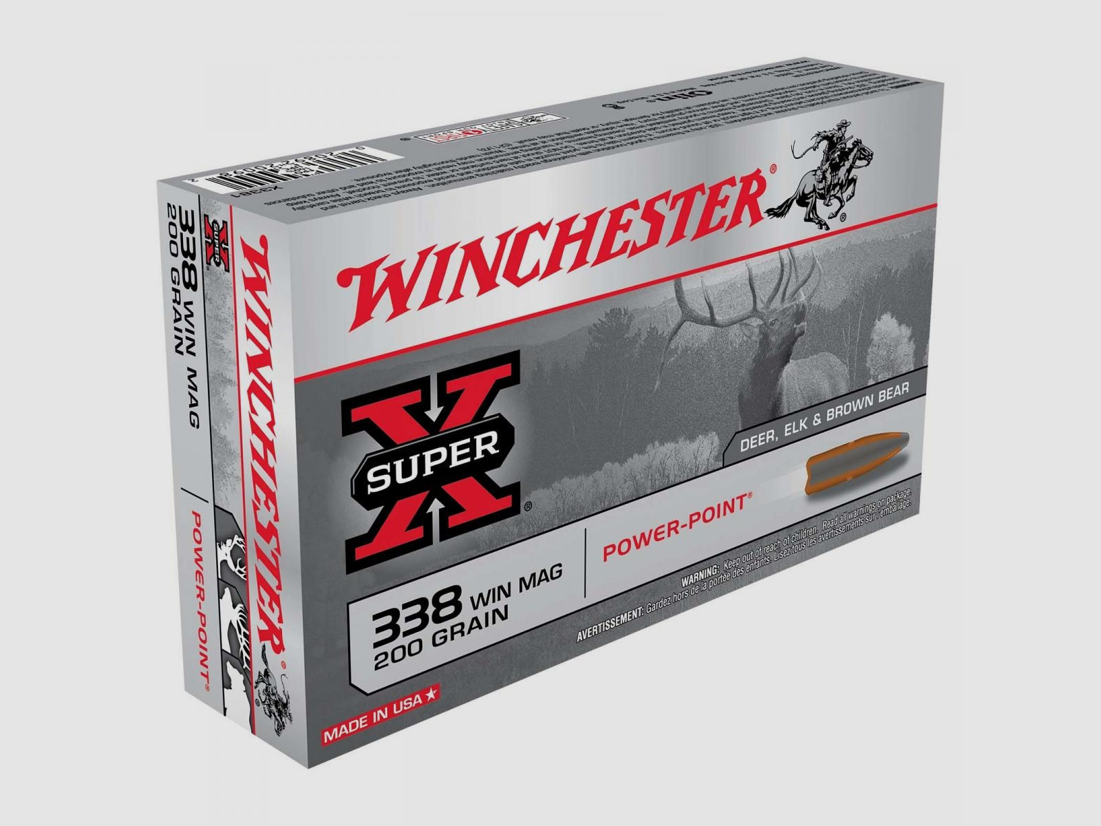 Winchester Super-X .338 Win. Mag. 200GR Power Point 20 Patronen