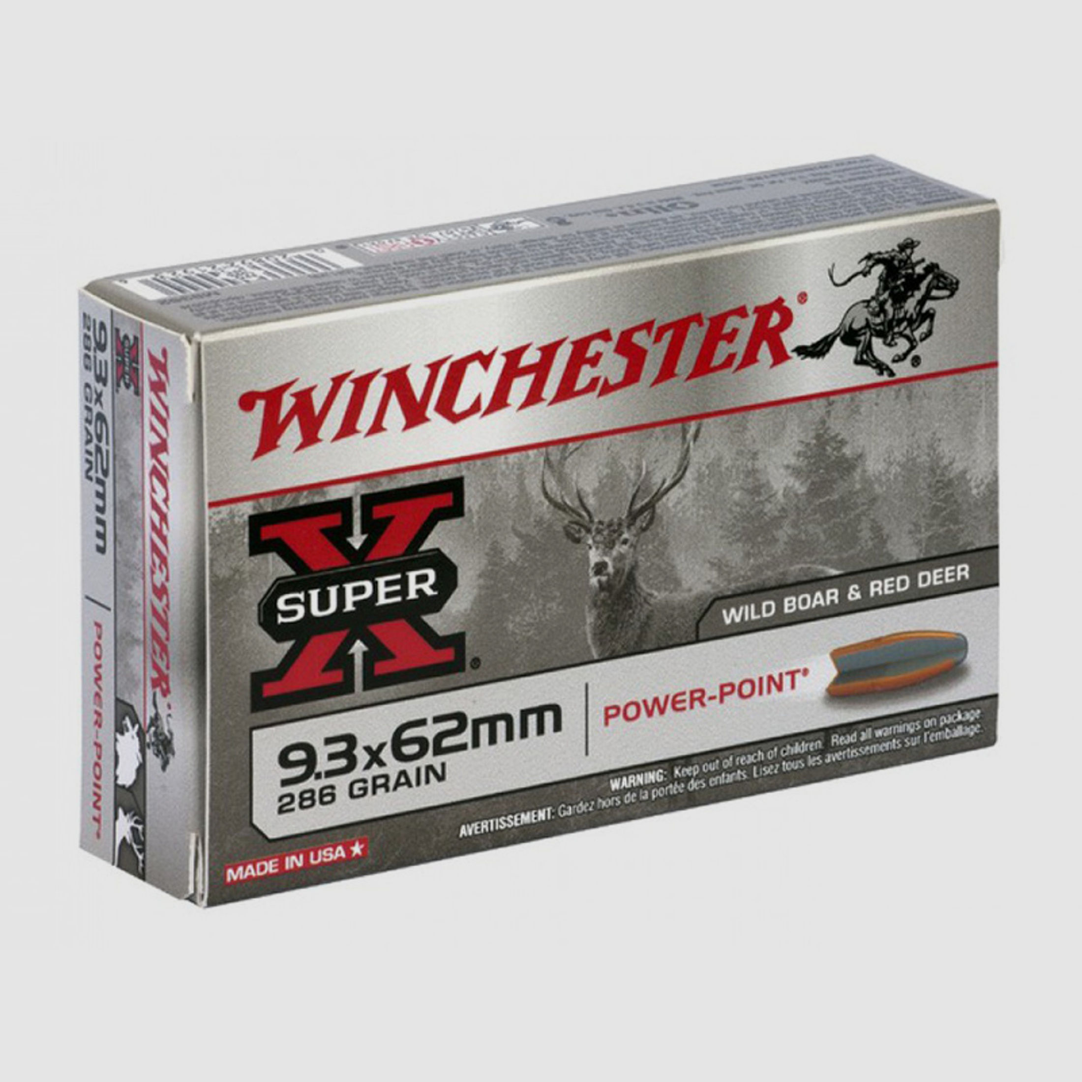 Winchester Super-X 9,3x62 286GR Power Point 20 Patronen