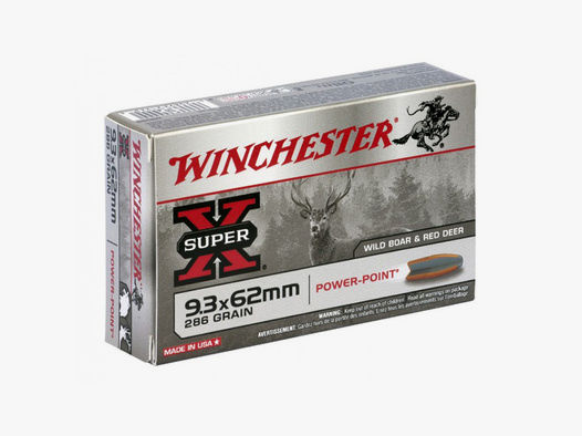 Winchester Super-X 9,3x62 286GR Power Point 20 Patronen