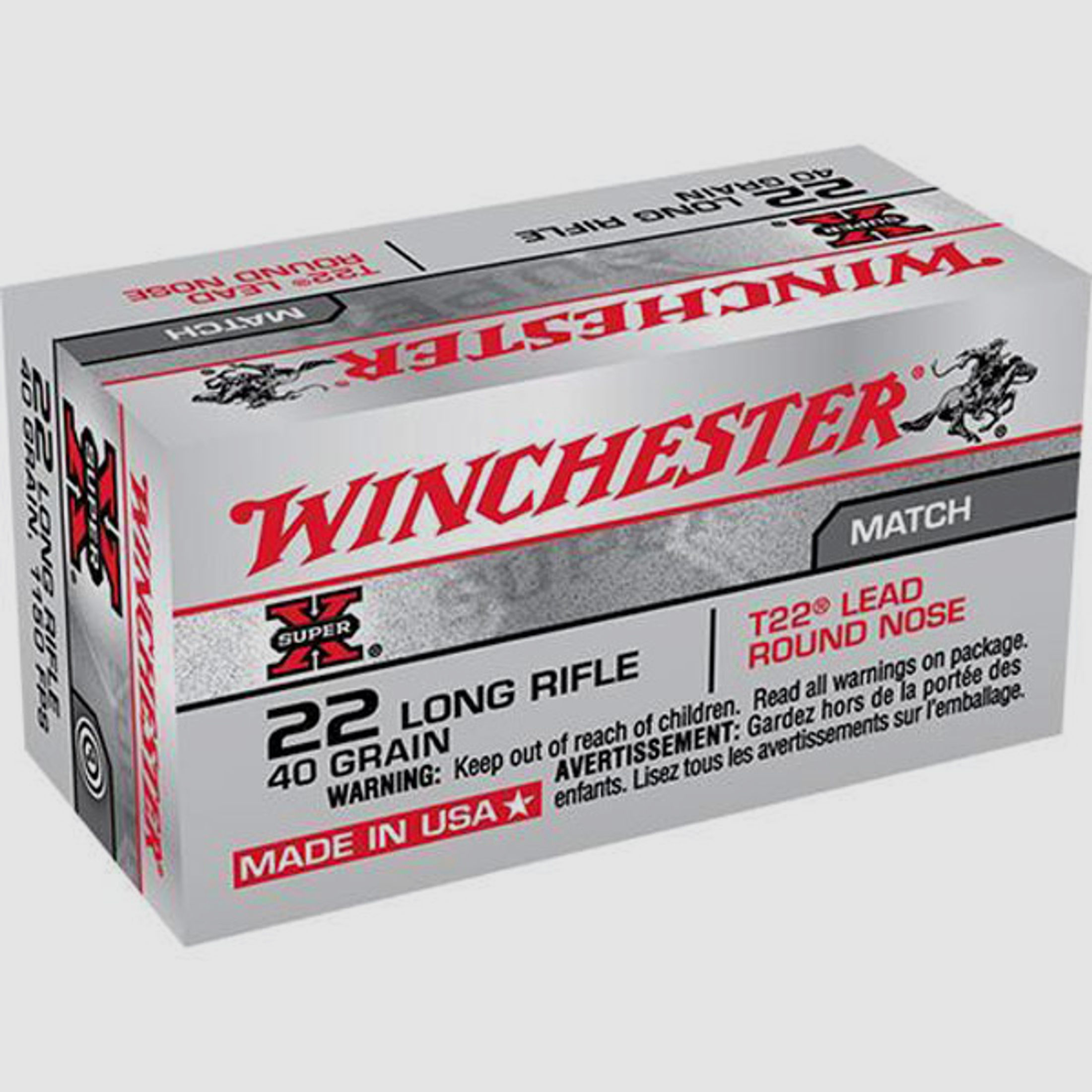 Winchester T22 .22 LR 40GR LRN 50 Patronen