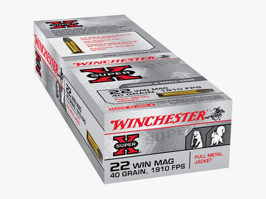 Winchester Super-X .22 Win. Mag. 40GR FMJ 150 Patronen