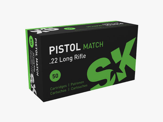 SK Pistol Match .22 LR 40GR LRN 50 Patronen