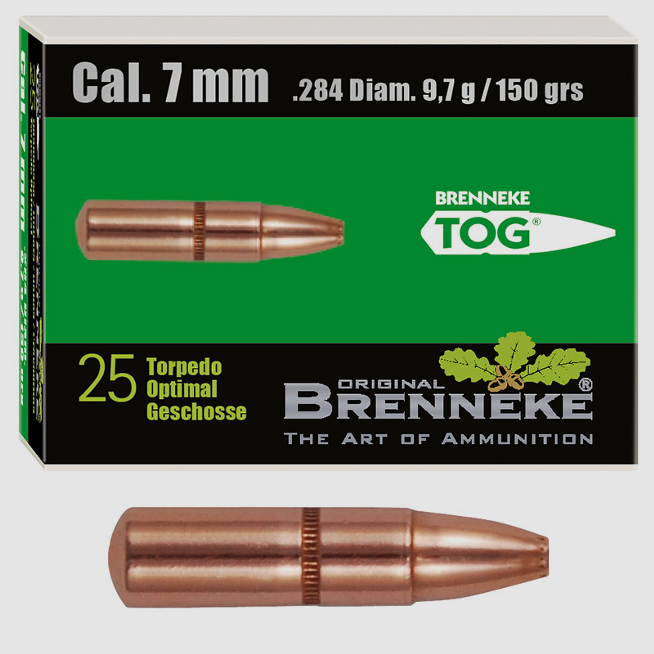 Brenneke Geschoss 7mm (.284) TOG 9,7g / 150grs 25 Stück