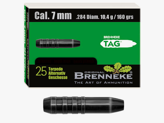 Brenneke Geschoss 7mm (.284) TAG 10,4g / 160grs 25 Stück
