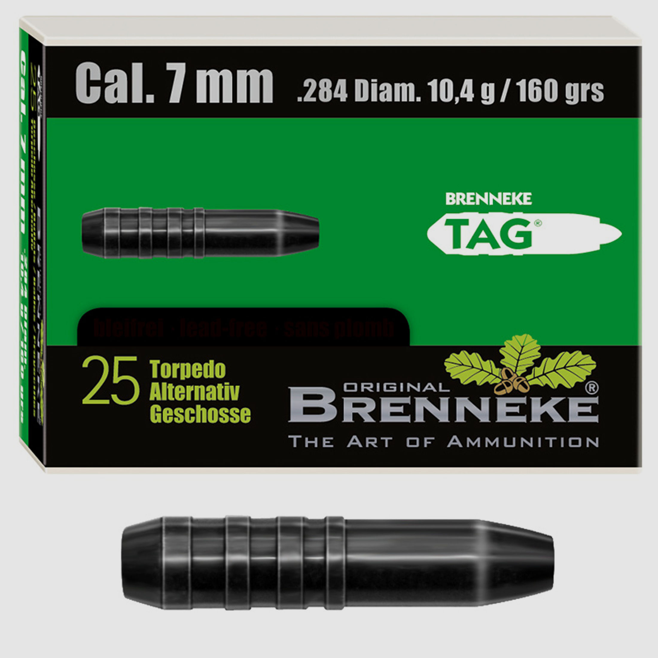 Brenneke Geschoss 7mm (.284) TAG 10,4g / 160grs 25 Stück