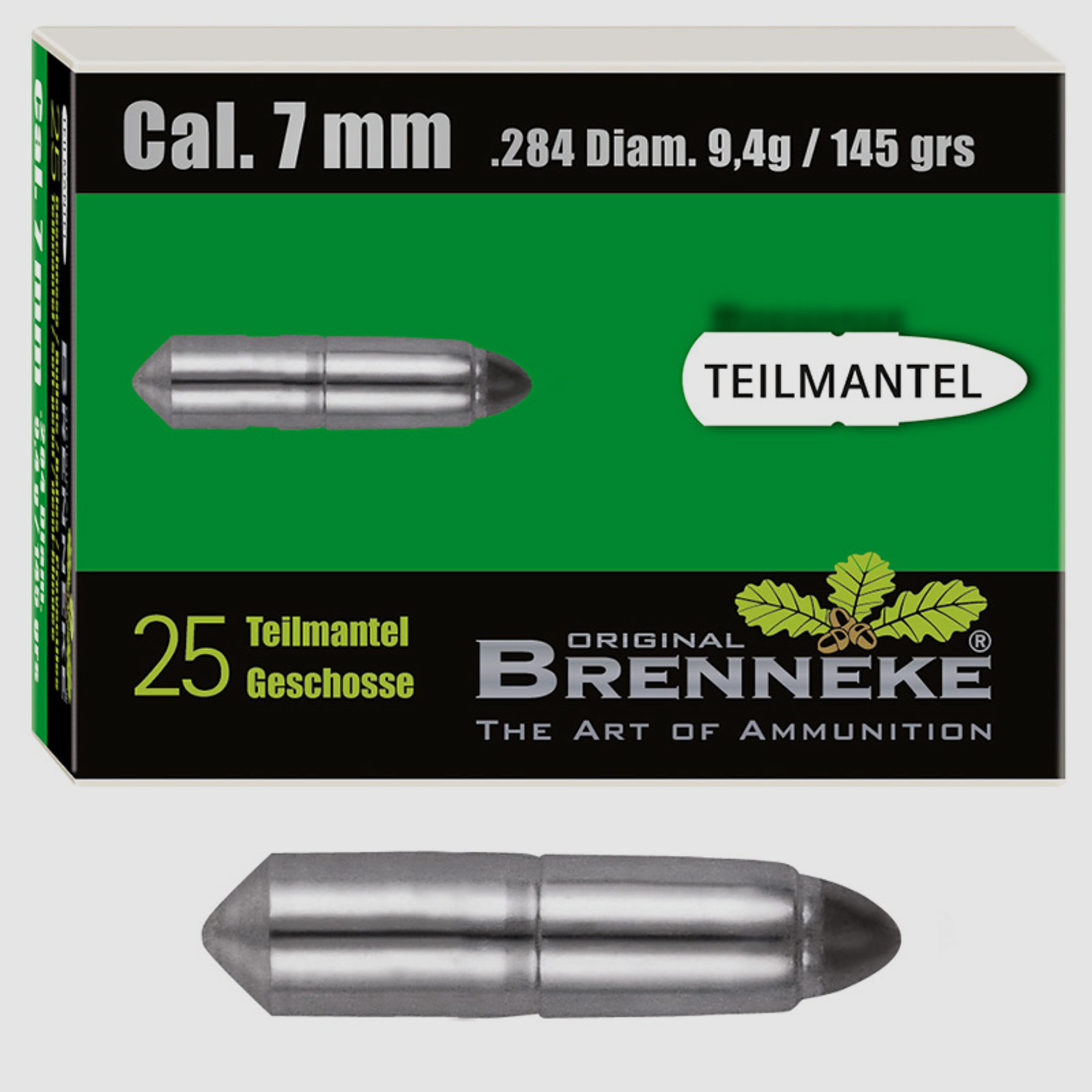 Brenneke Geschoss 7mm (.284) TM 9,4g / 145grs 25 Stück