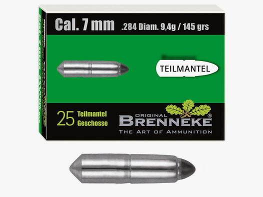 Brenneke Geschoss 7mm (.284) TM 9,4g / 145grs 25 Stück