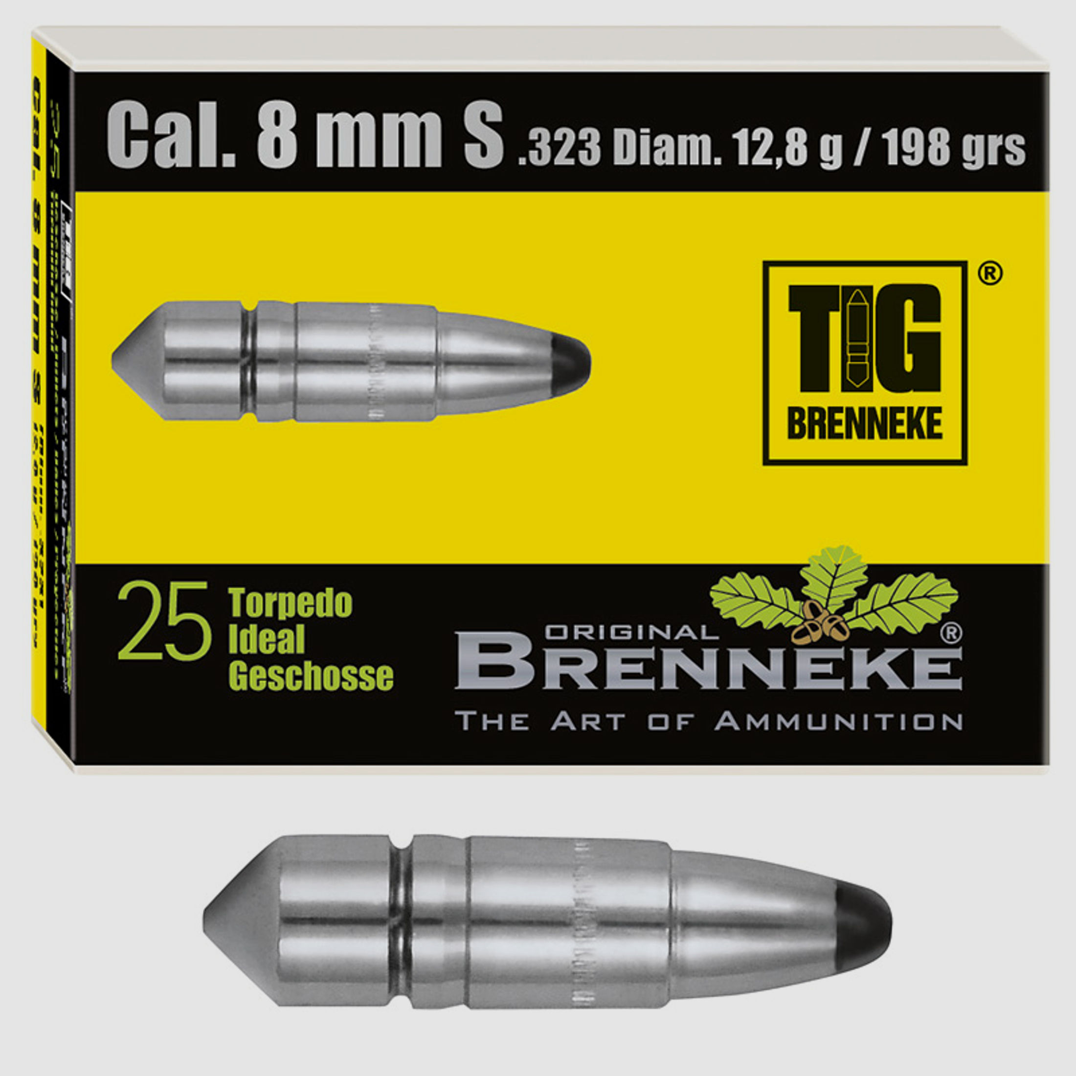 Brenneke Geschoss 8mm S (.323) TIG 12,8g / 198grs 25 Stück