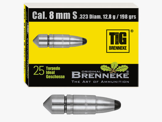 Brenneke Geschoss 8mm S (.323) TIG 12,8g / 198grs 25 Stück