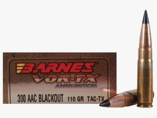 Barnes VOR-TX .300 AAC Blackout 110GR TAC-TX Flat Base 20 Patronen