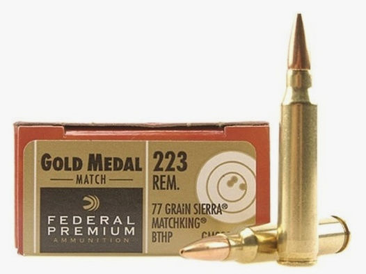 Federal Premium Gold Medal Sierra MatchKing .223 Rem. 77GR BTHP 20 Patronen