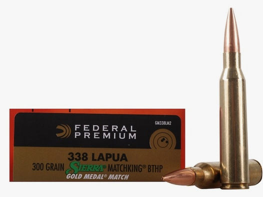 Federal Premium Gold Medal Sierra MatchKing .338 Lapua Mag. 300GR BTHP 20 Patronen
