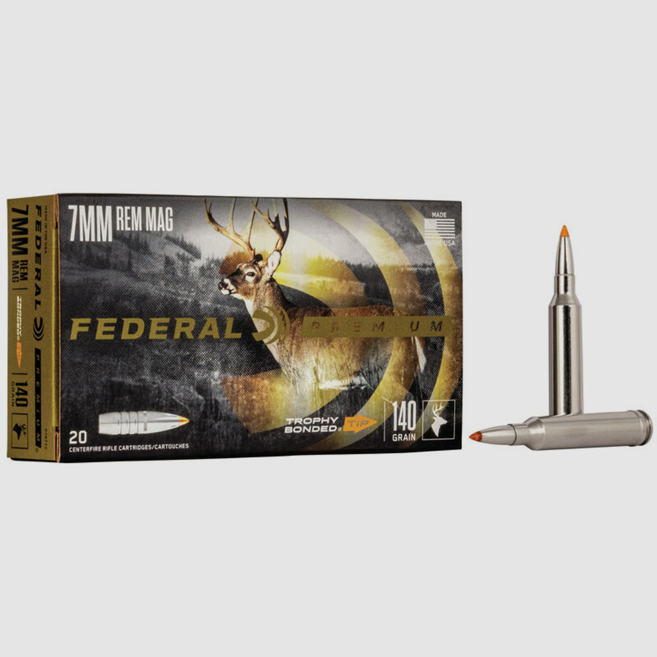 Federal Premium Trophy Bonded Tip 7mm Rem. Mag. 140GR 20 Patronen