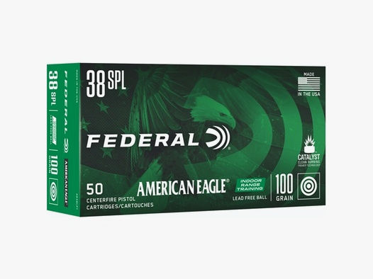Federal American Eagle Indoor Range Training .38 Special 100GR IRT 50 Patronen