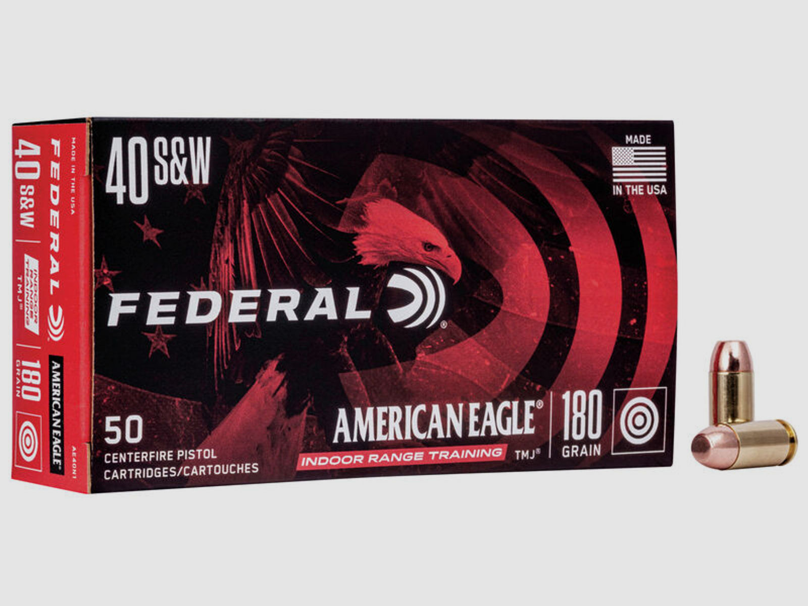 Federal American Eagle Indoor Range Training .40 S&W 180GR TMJ 50 Patronen