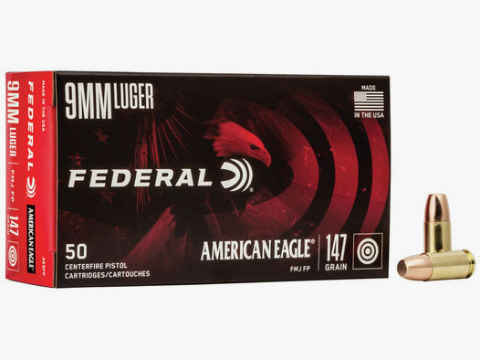 Federal American Eagle 9mm Luger 147GR FMJ 50 Patronen