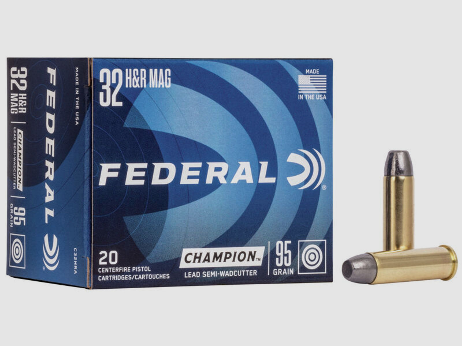 Federal Champion Target .32 H&R Mag. 98GR SWHP 20 Patronen