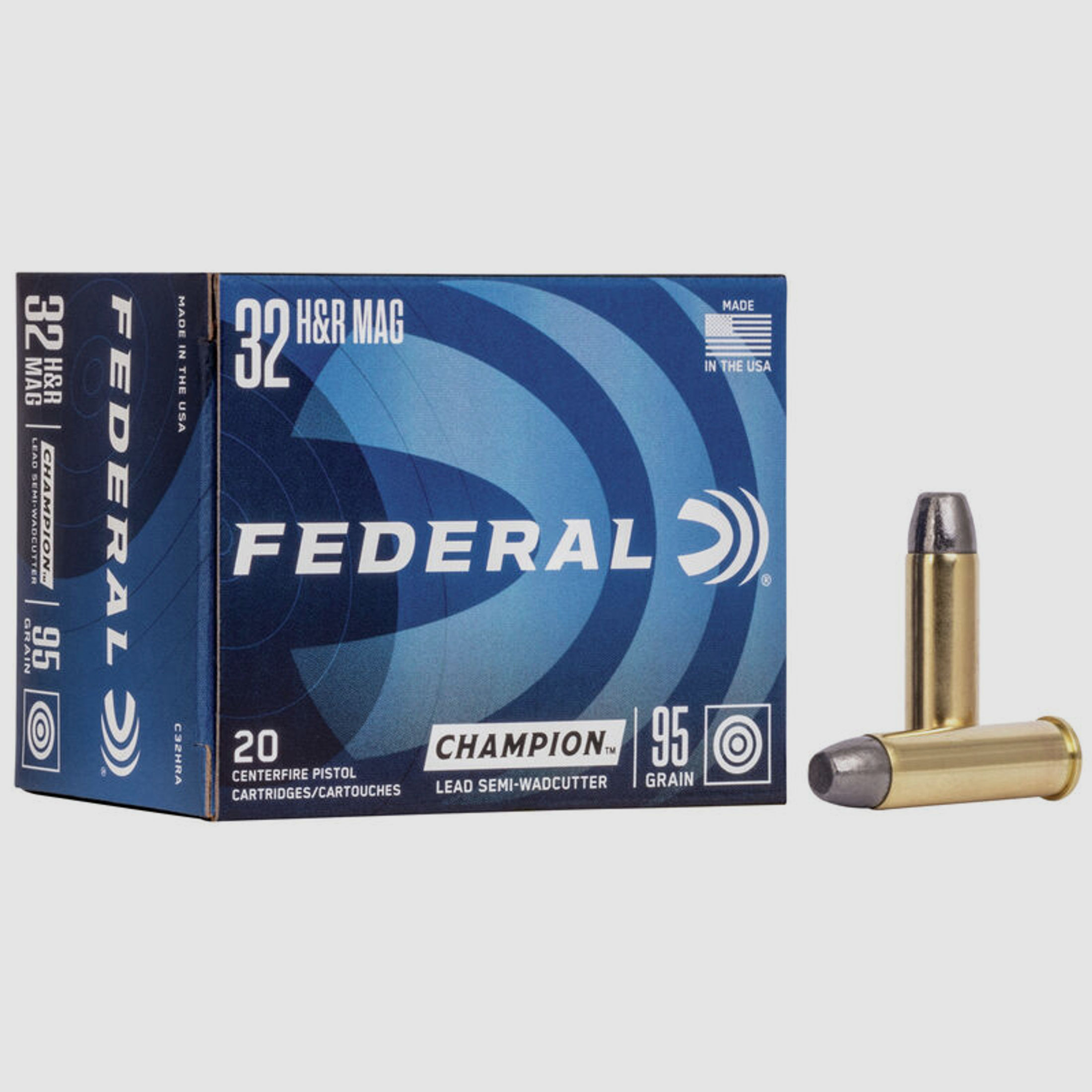 Federal Champion Target .32 H&R Mag. 98GR SWHP 20 Patronen