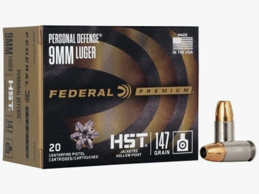Federal Premium Personal Defense HST Law Enforcement 9mm Luger 147GR JHP 50 Patronen