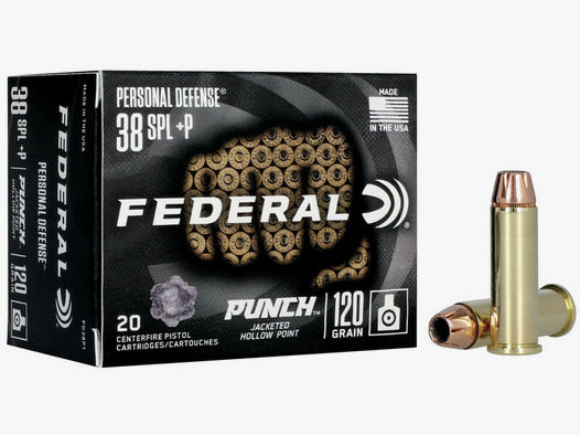 Federal Personal Defense Punch .38 Special 120GR JHP 20 Patronen