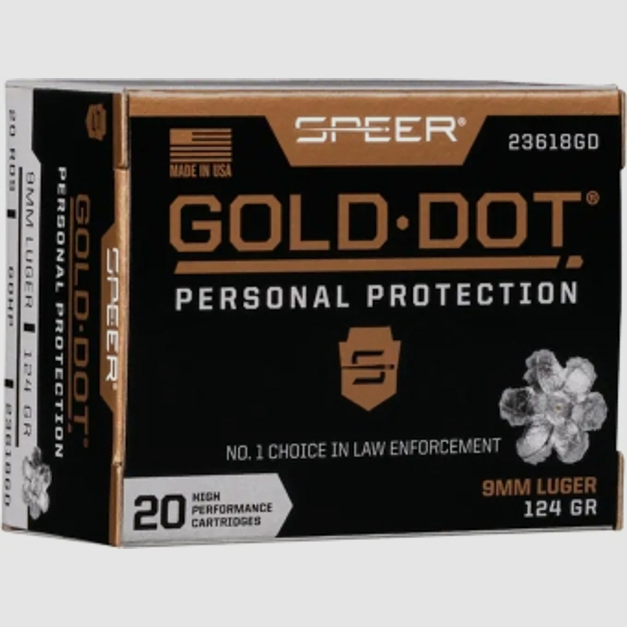 Speer Gold Dot Personal Protection 9mm Luger 124GR GDHP 20 Patronen