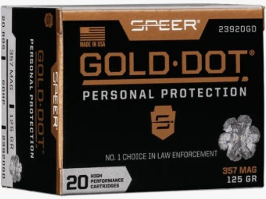 Speer Gold Dot Personal Protection .357 Mag. 125GR GDHP 20 Patronen