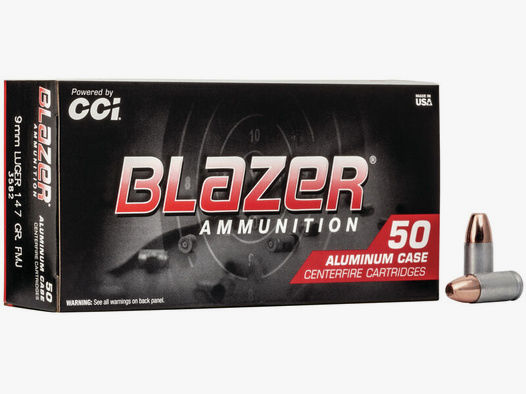 CCI Blazer Aluminium 9mm Luger 147GR TMJ 50 Patronen