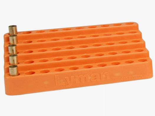 Lyman Kunststoff Ladeblock treppenstufig .445 Durchmesser small Pistol für 50 Hülsen