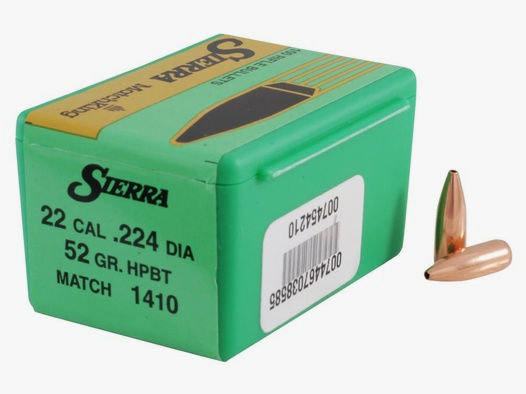 Sierra Geschoss .22/.224 HV 52GR HPBT Match 100 Stück