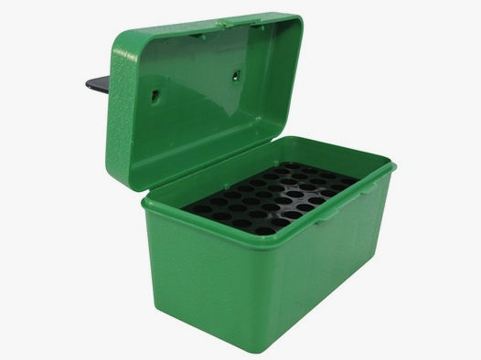 MTM Deluxe Patronenbox H50-RM-10 grün mit Klappdeckel und Tragegriff f. 50 Patronen .308 u.w.