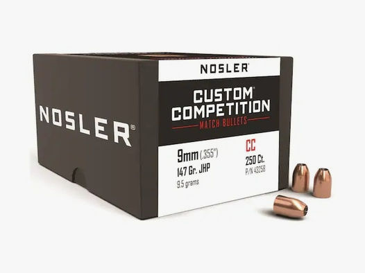 Nosler Geschoss 9mm/.355 147GR Custom Competition JHP FB 250 Stück