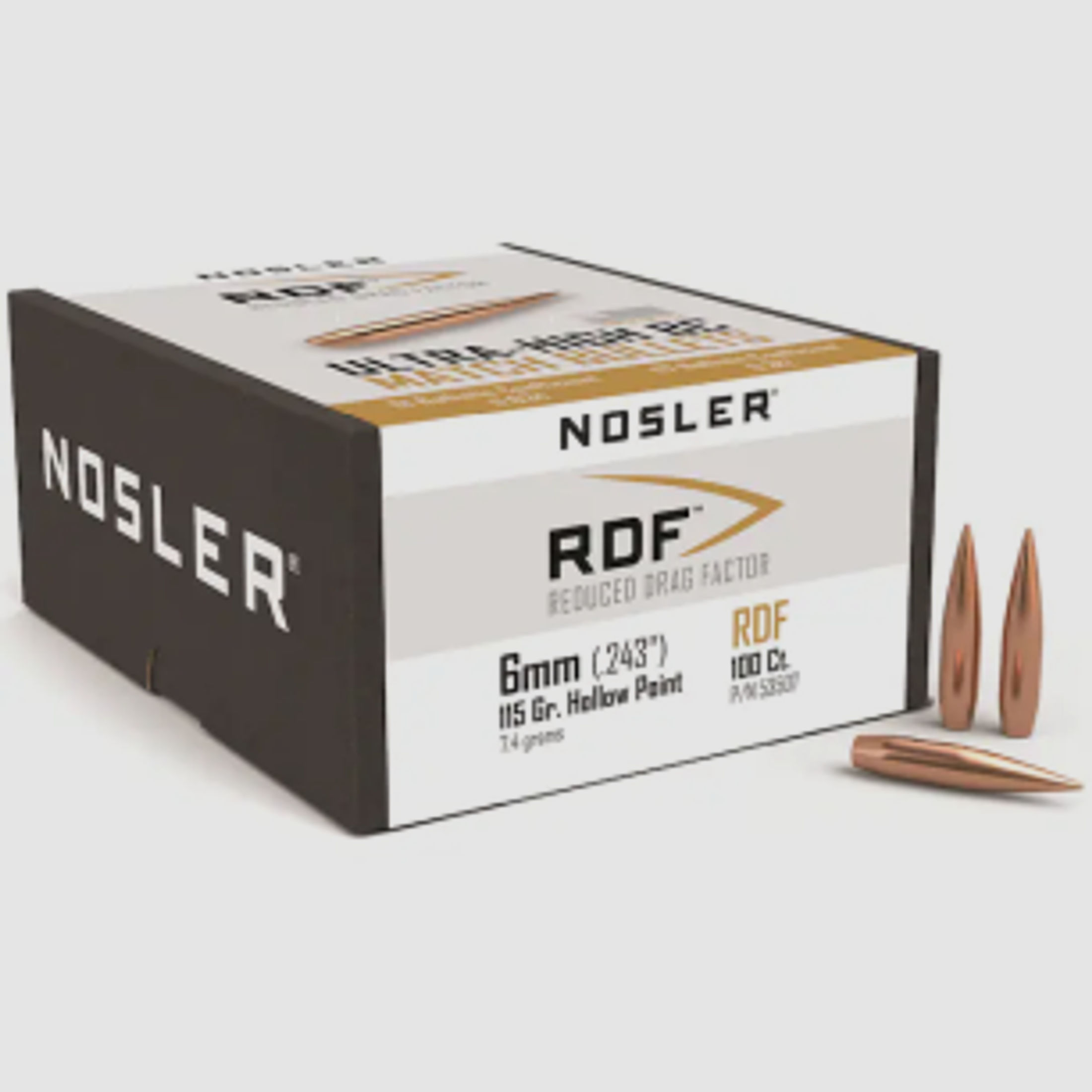 Nosler Geschoss 6mm/.243 RDF 115GR HPBT 100 Stück