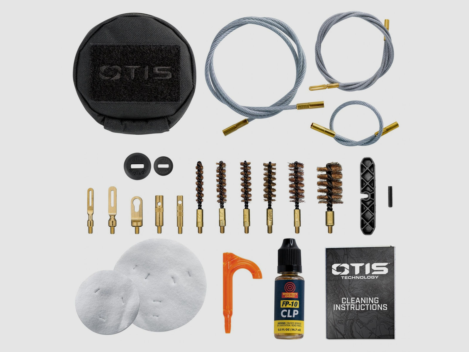 Otis Tactical Reinigungs-Set für .22/.223, .270, .30/.308/30-06/30-30, .38/9mm, .45 cal, .12 inkl. Tasche