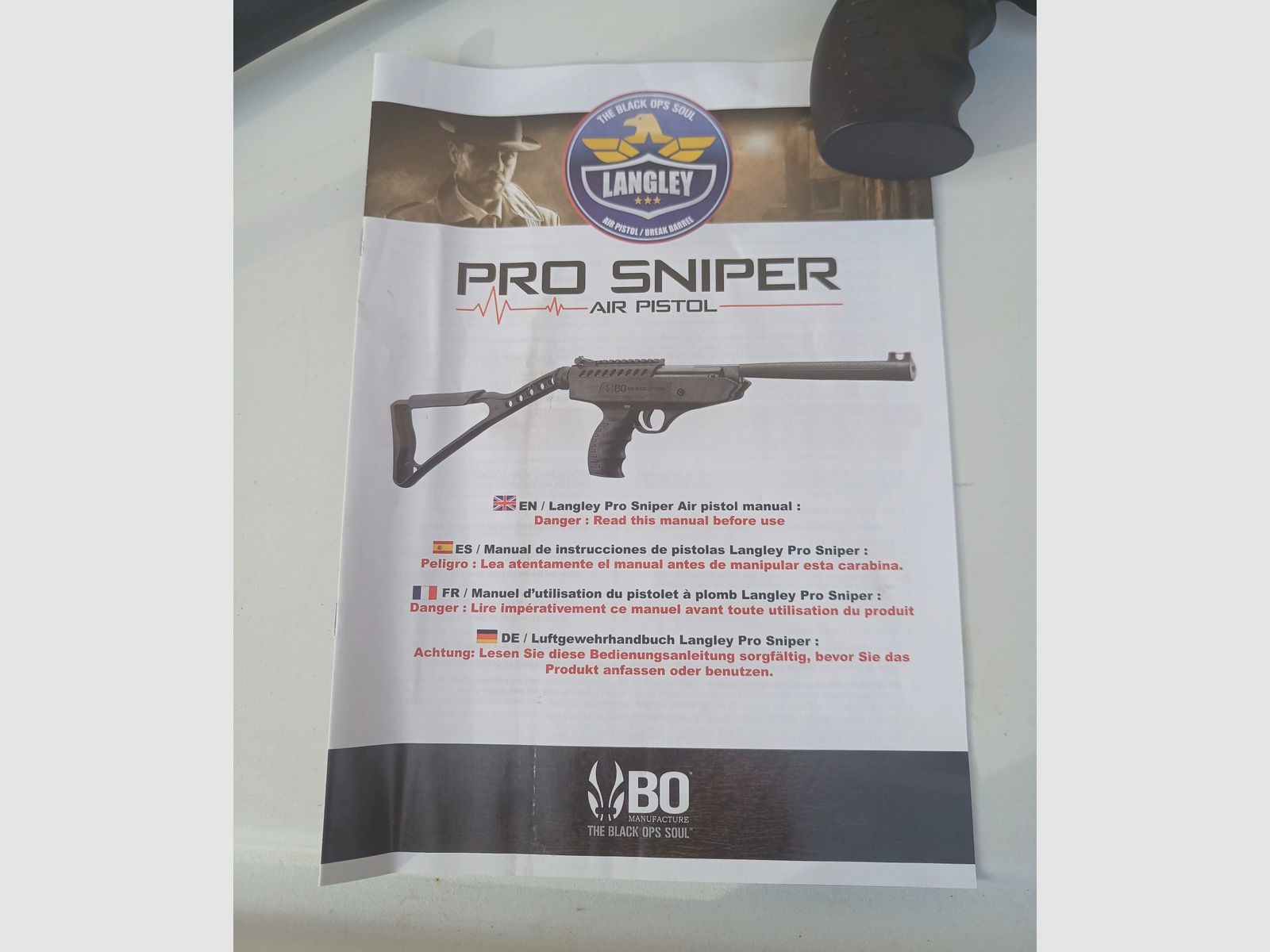 BO Langley Pro Sniper Knicklaufpistole mit Hinterschaft 4,5 mm