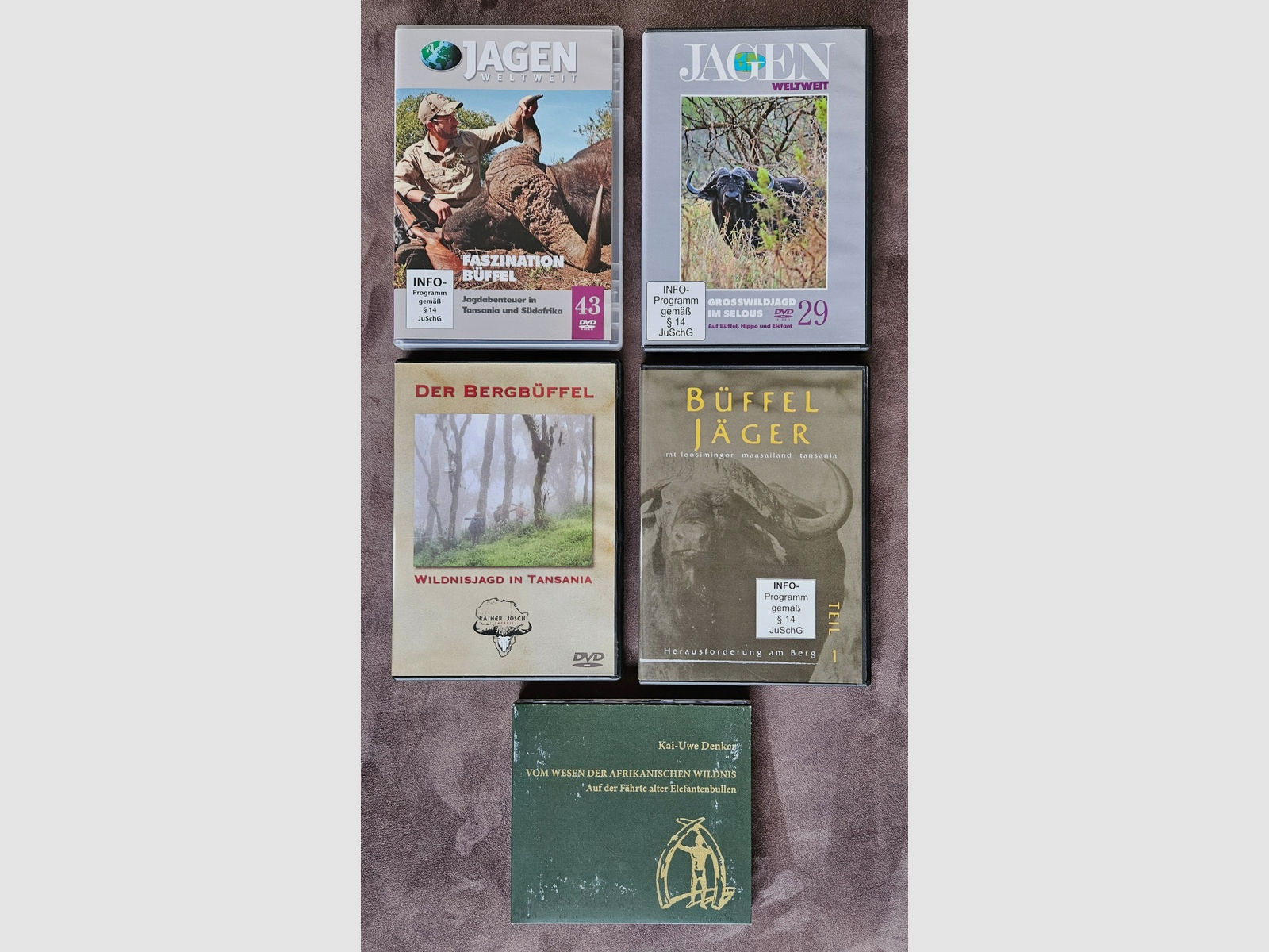 Afrika- und Büffeljagd - Vier DVD's + Doppel-CD - Ein Preis!