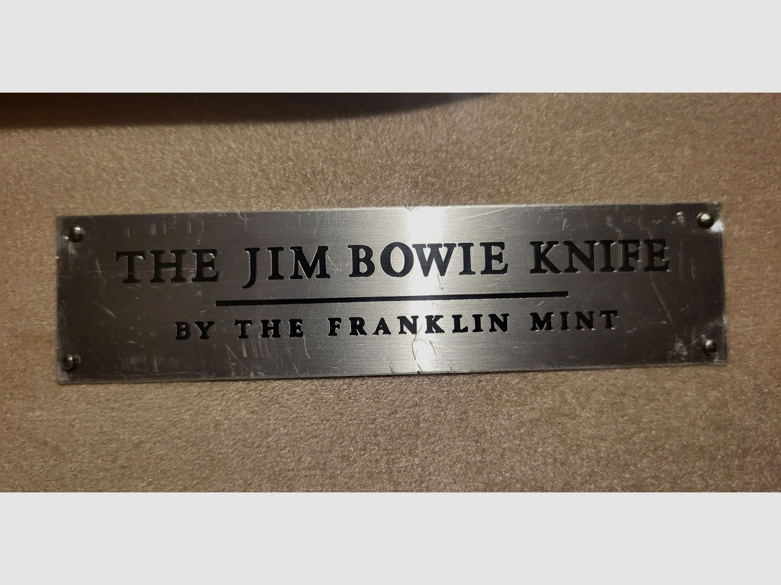 MESSER Jim Bowie Messer von Franklin Mint in Original Shadow Box-Mancave-Sammlerstück
