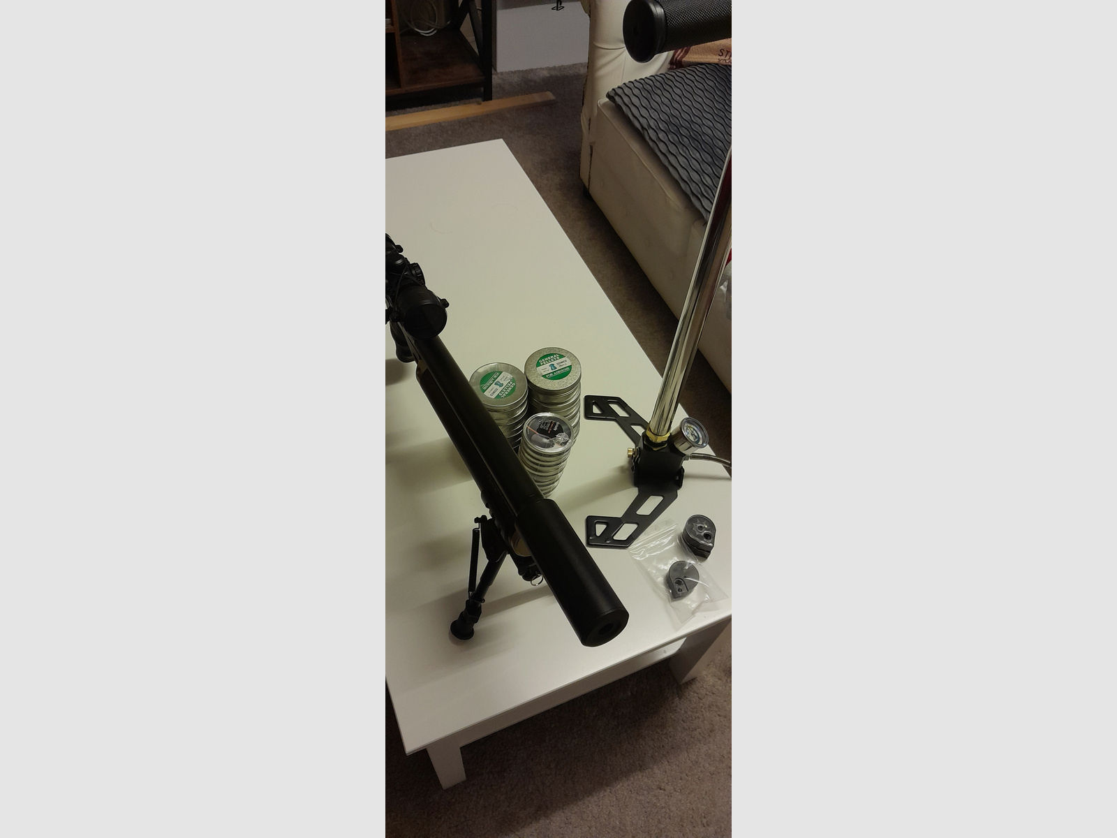 HP MAX Set mit Zubehör (Fernrohr, Zweibein, Munition, Schalldämpfer)+Handpumpe
