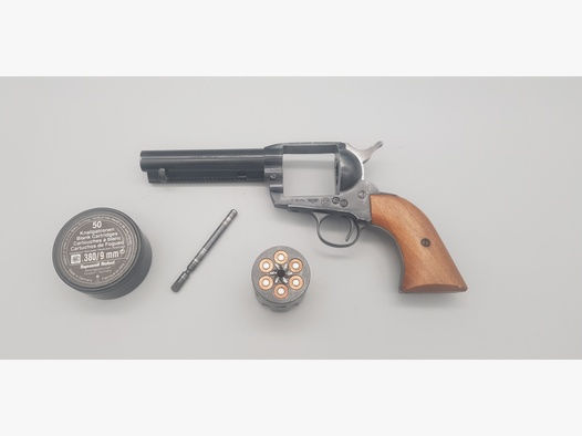Western Revolver HS H. Schmidt Ostheim/Röhn Mod. 121 im Cal. .380 /9mm mit der PTB 241 Texas Scout Frontier